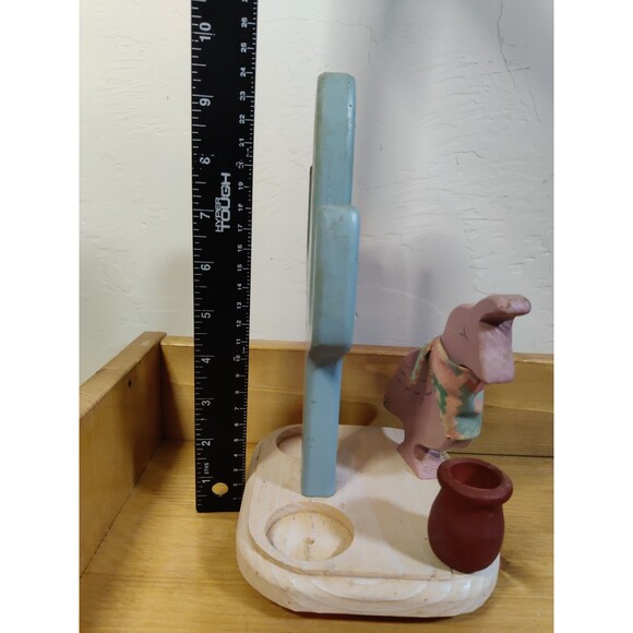 Vtg WOOD Kitch CACTUS Napkin Letter Toothpick HOLDER S&P Quail Saguaro USA - Picture 5 of 7